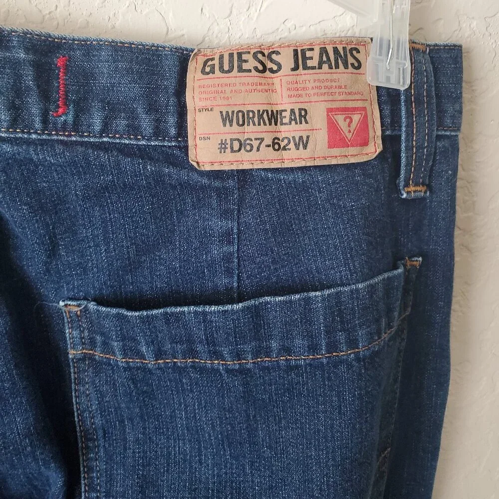 Guess Men’s Workwear D67-62W Loose Fit Carpenter Blue Jeans 36x34